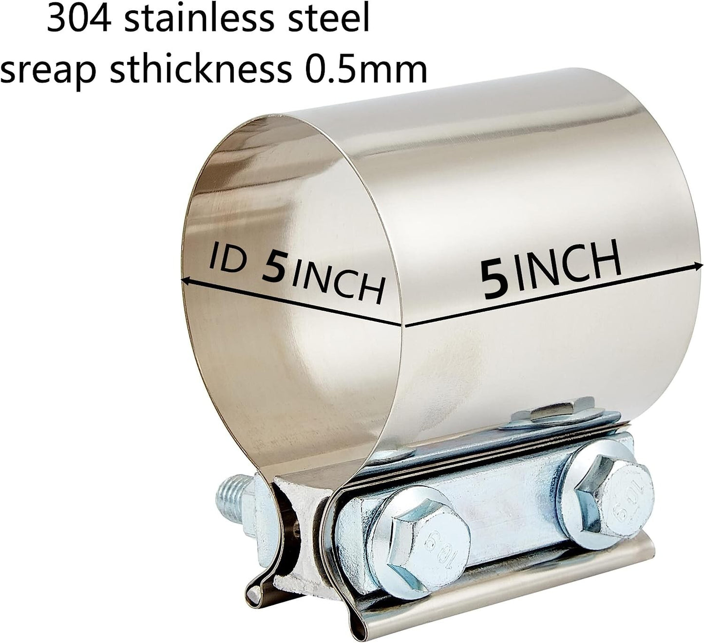 5-inch Butt connector with clip, exhaust muffler clip, 5-inch exhaust pipe clamp