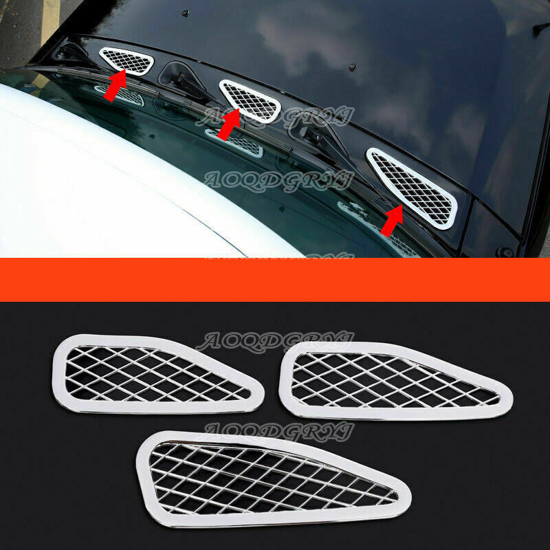 Chrome Front Hood Air Vent Outlet Molding Cover for Toyota FJ Cruiser 2007-2020