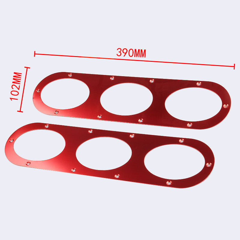 2pcs Universal Aluminum Rear Bumper Race Air Diversion Diffuser Panel Kit Red
