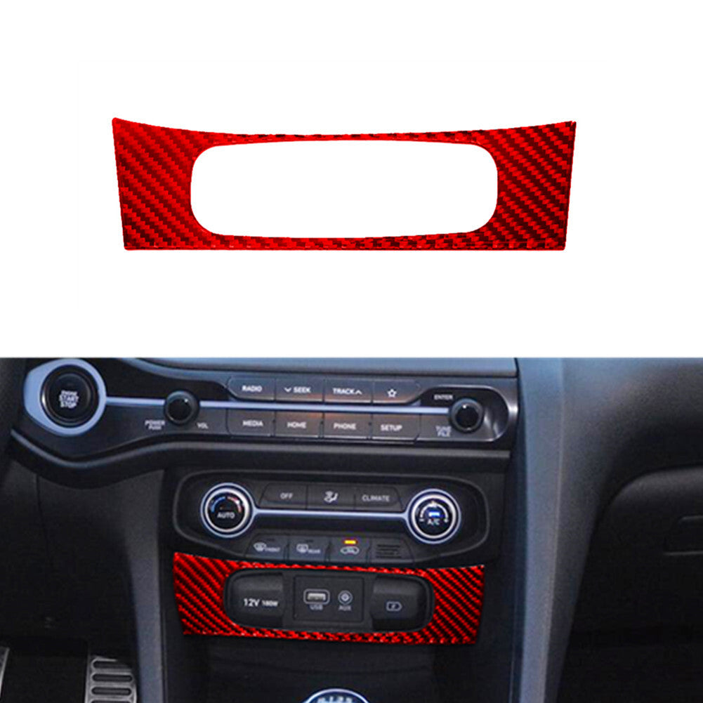 Red Carbon Fiber 12V Button Outer Frame Cover for Hyundai for Veloster JS 2019-2022
