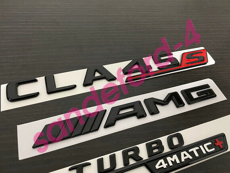 Gloss Black CLA45S AMG TURBO 4MATIC+ Replacement Badge for CLA AMG S C118 Series