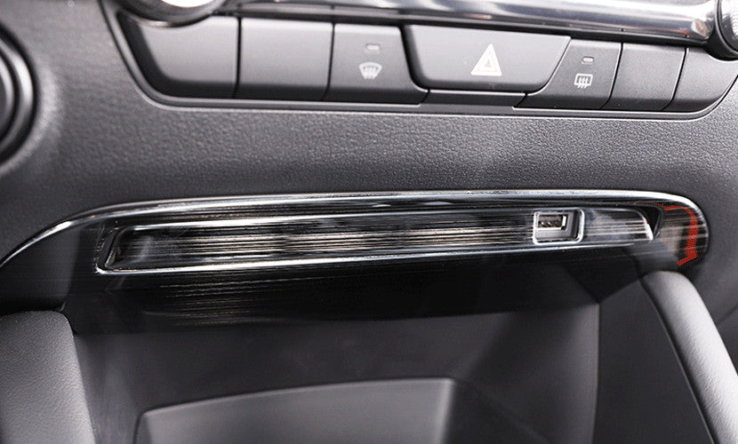 for Mazda 3 Axela 2019-2022 Black Titanium Central Control USB Decoration Trim