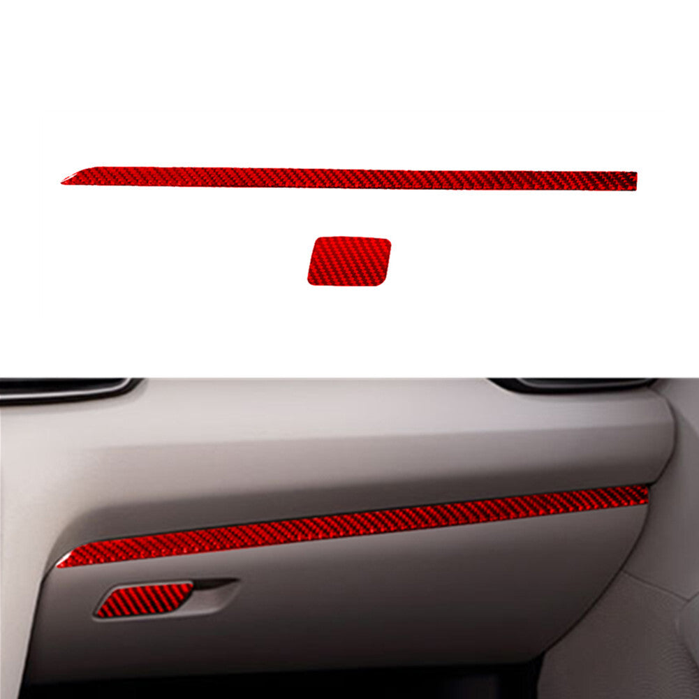 2-Piece Red Carbon Fiber Passenger Storage Compartment Trim for Hyundai for Veloster JS