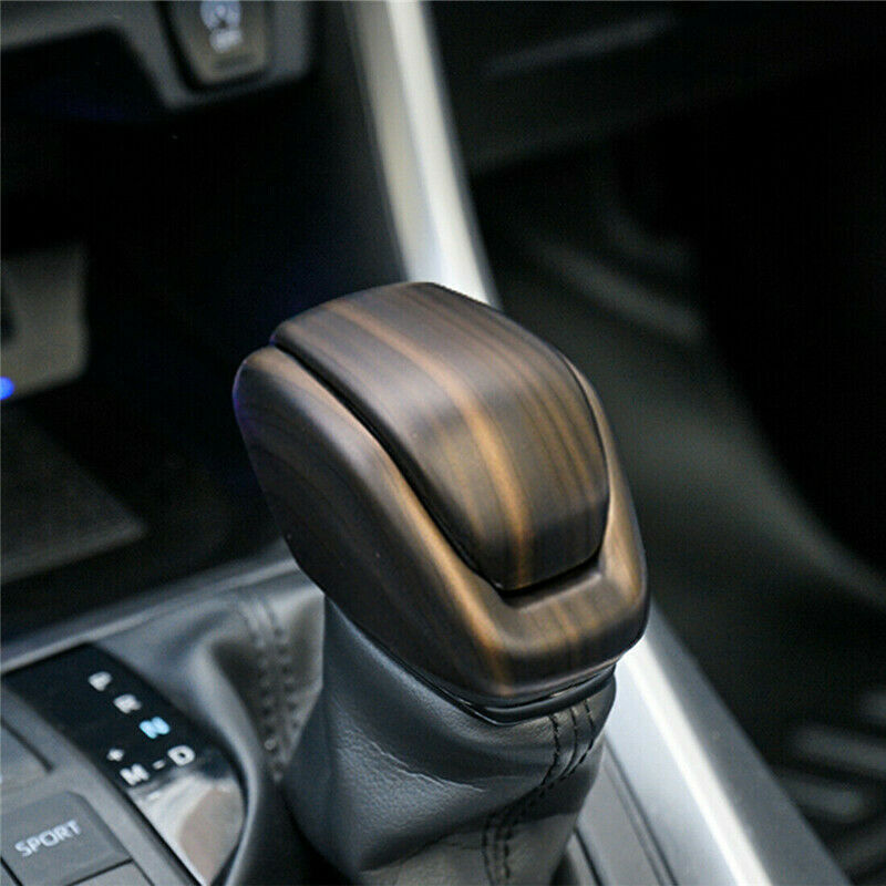 Matte Wood Grain Gear Shift Knob Shifter Cover Trim for Toyota Venza 2021-2023
