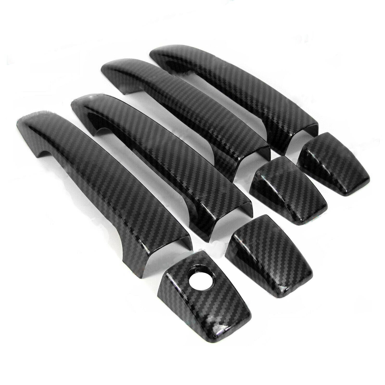 For 09-13 for Subaru Forester Glossy Black Carbon Fiber Side Door Handle Covers Trim