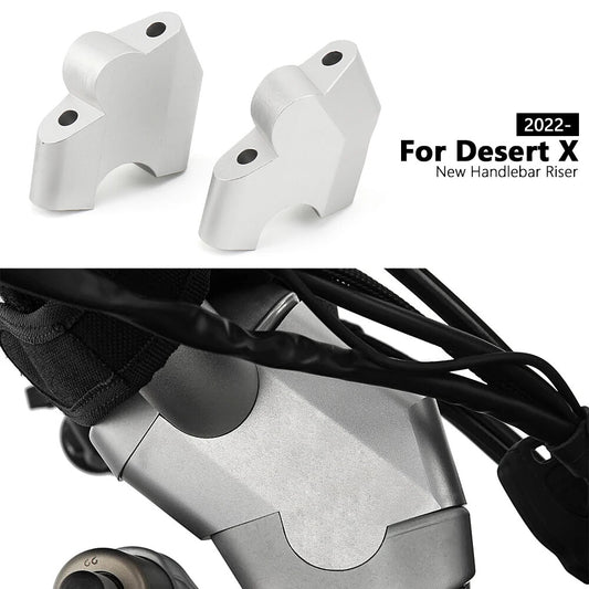 for DUCATI Desert X DesertX 2022-23 Silver Handlebar Riser Up Bracket Mount Kits