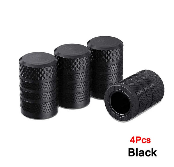 4-piece car tire valve cover rod air dust cover, black, universal, suitable for Toyota .