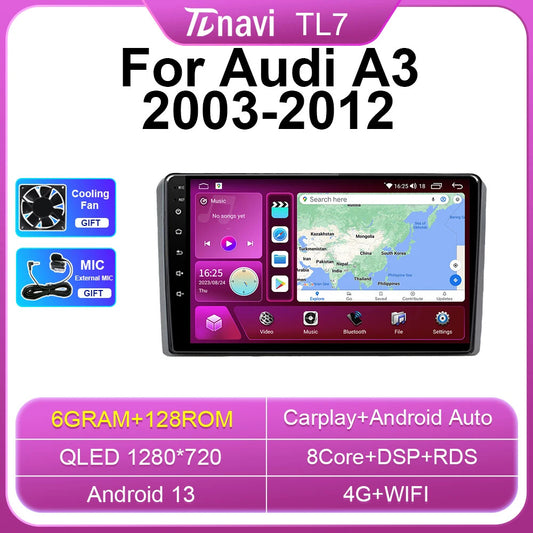 for Audi A3 2013-2012 Android CarPlay Car Stereo Radio Multimedia GPS Screen