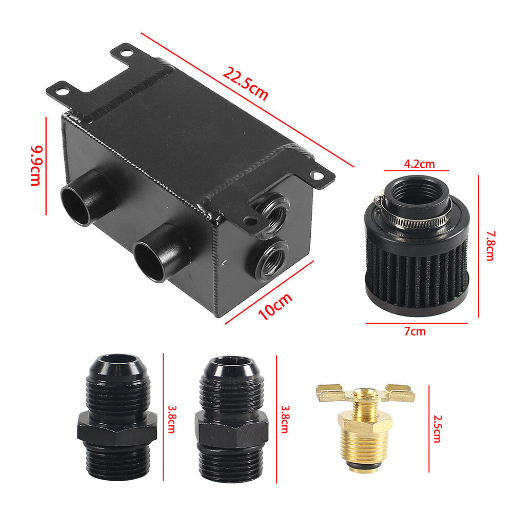 Dual-baffle dual-filter engine oil tank and 2 air filters