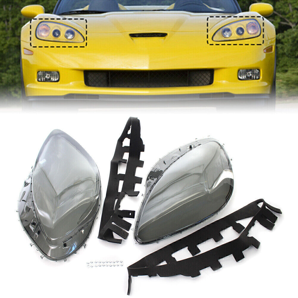 Headlight Lens Covers for Chevrolet for Corvette C6 2005-2013 Clear Pair Car