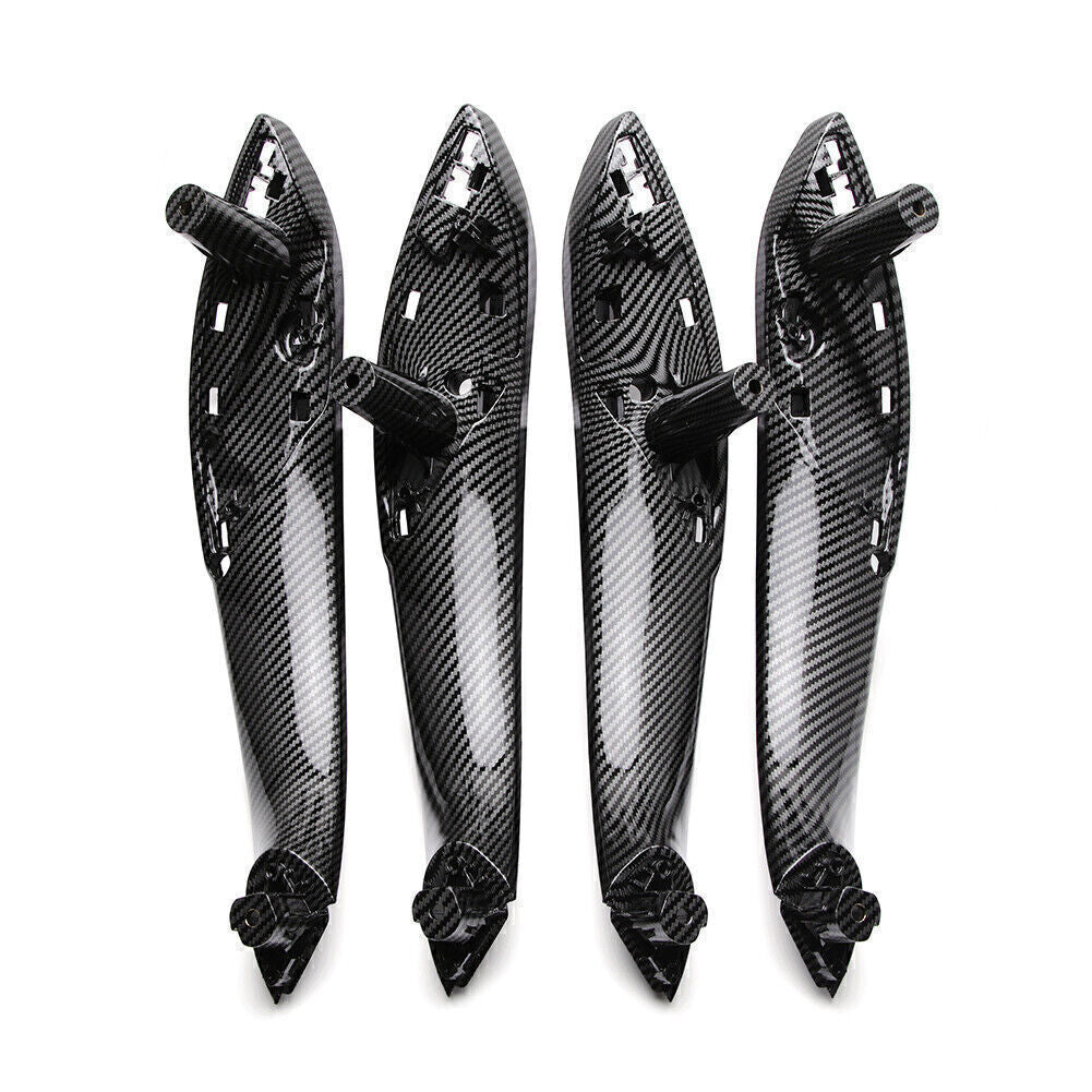4x Carbon Fiber Interior Door Pull Handle Trim Cover Panel Kit for BMW 3 F30 F35