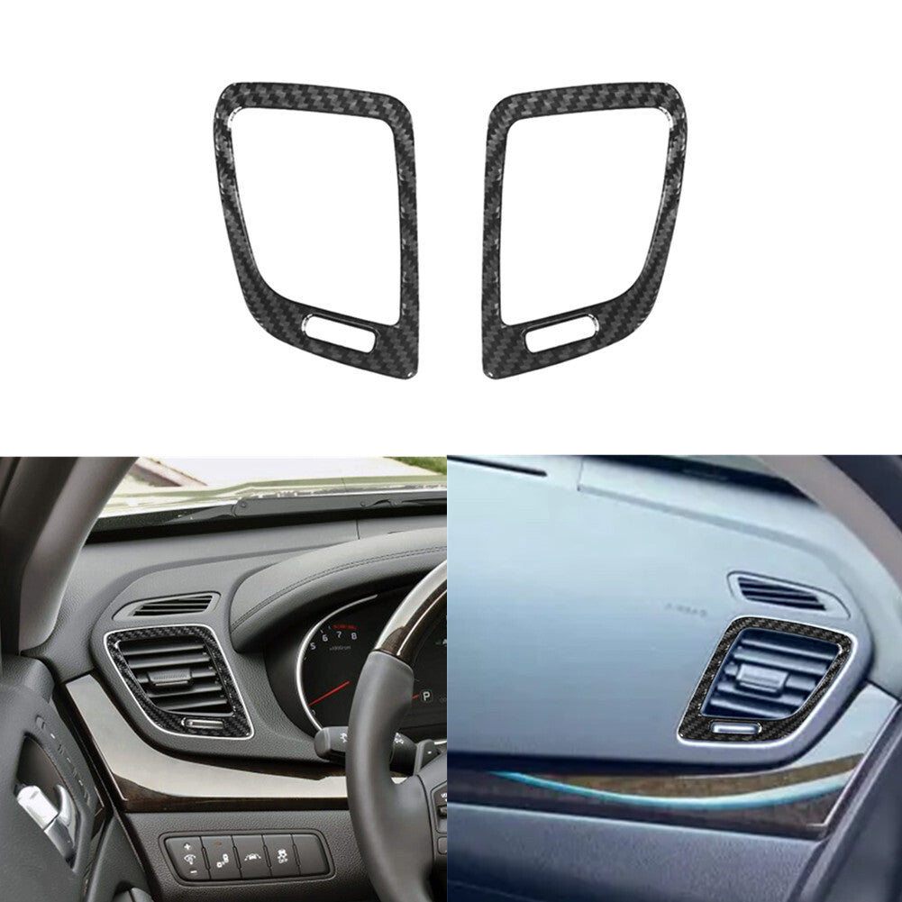 2Pcs Carbon Fiber Front Dashboard Air Vent Cover Trim for KIA Cadenza 2014-2016