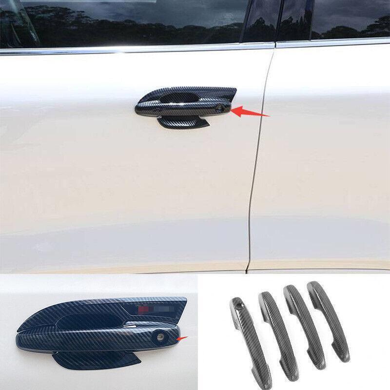 for Ford Escape 20-2022 4PCS Carbon Fiber Exterior Side Door Handle Cover Trim