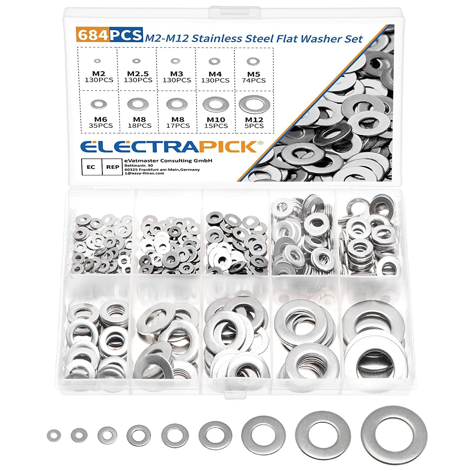 684pcs Seal Sealing Ring Assortment M2-m12 Oil Drain Screw Seal Set
