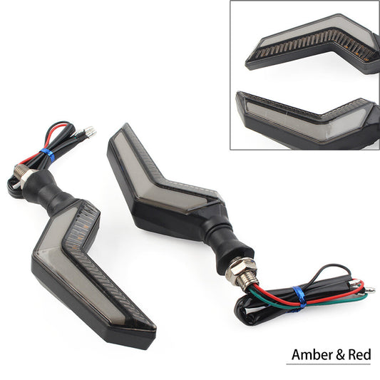 Flasher LED Turn Signal Lights Amber Blinker DRL Red Lamp Fit for Honda Motorcycle