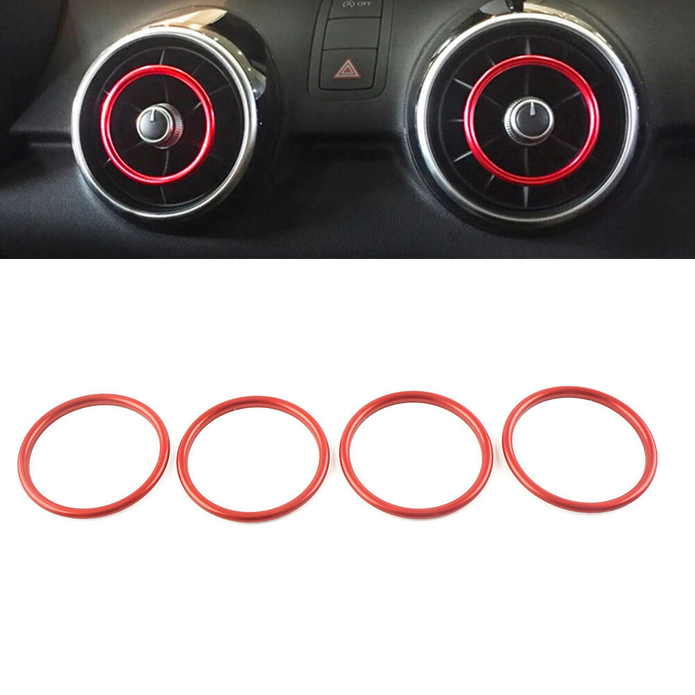 Center Console Air Condition Vent Outlet Ring Cover Trim Fit for Audi A1 S1 8X Red