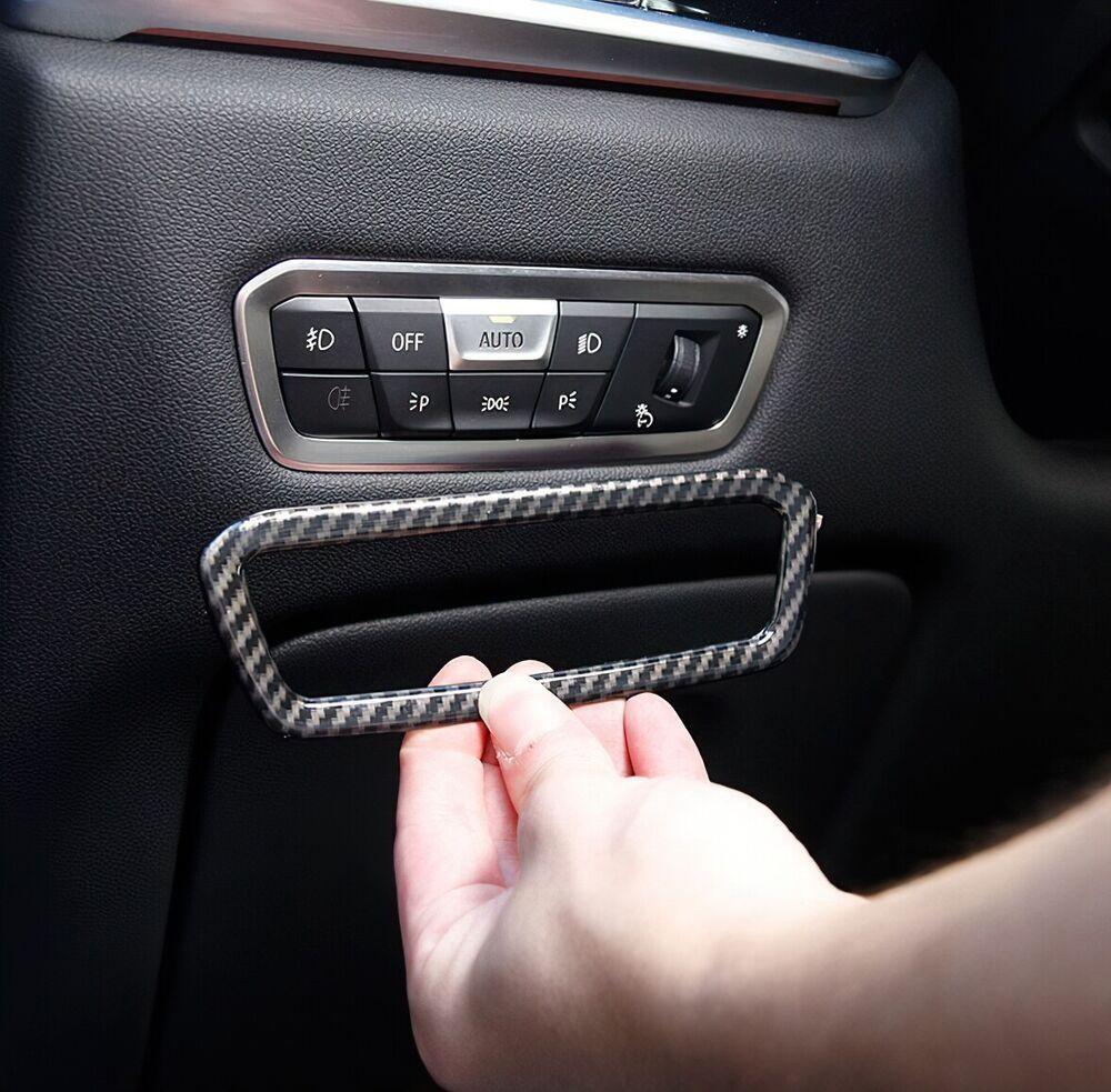 for BMW X5 X6 X7 G05 G06 G07 2019+ Headlight Switch Panel Cover Trim Carbon