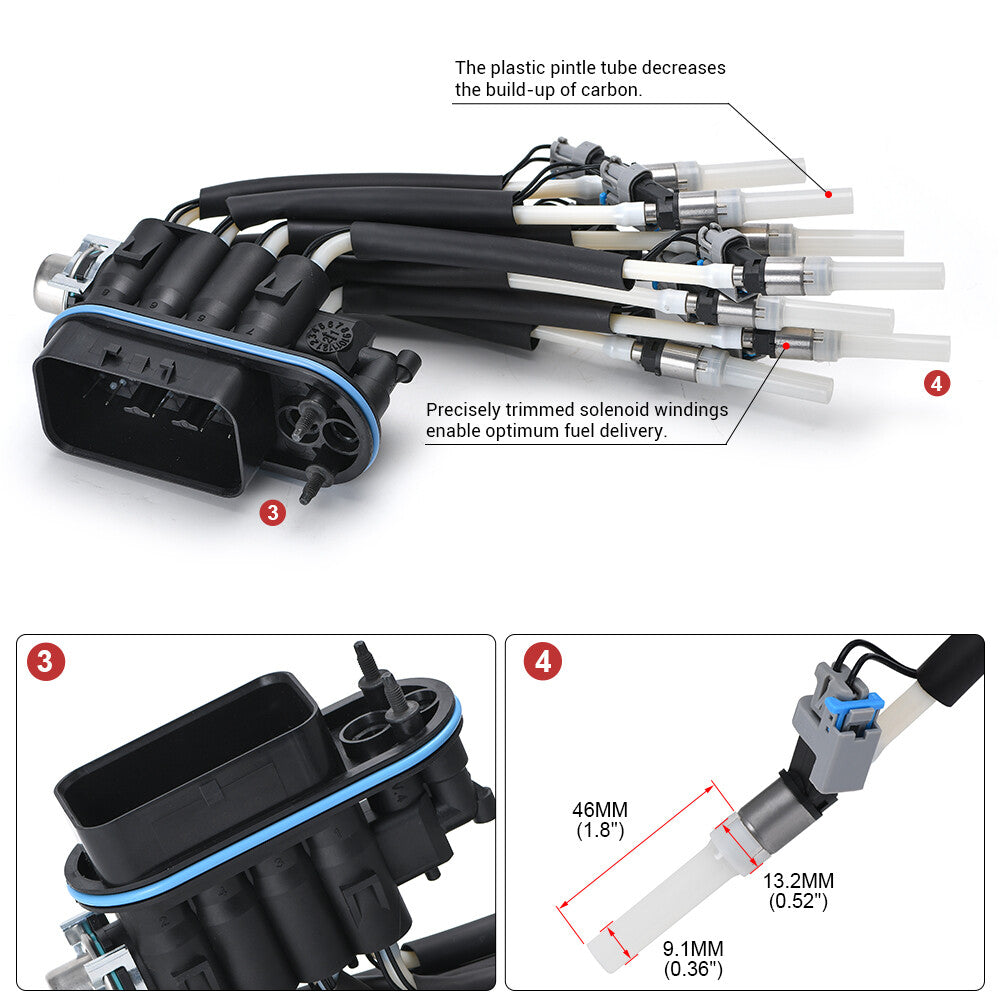 For 1996-02 for Chevrolet Express 3500 V8 5.7L Spider Vortec Fuel Injector Assembly