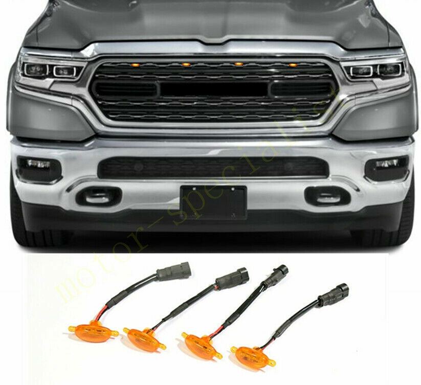 for Ram 1500 2019-2024 Yellow Style Front Grill LED Marker Light Kit