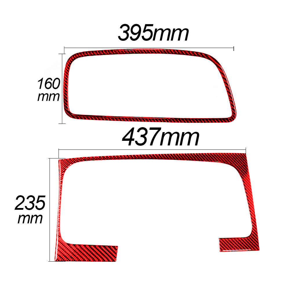2Pcs Red Carbon Fiber Interior Dashboard Cover Trim for Dodge Journey 2009-2010