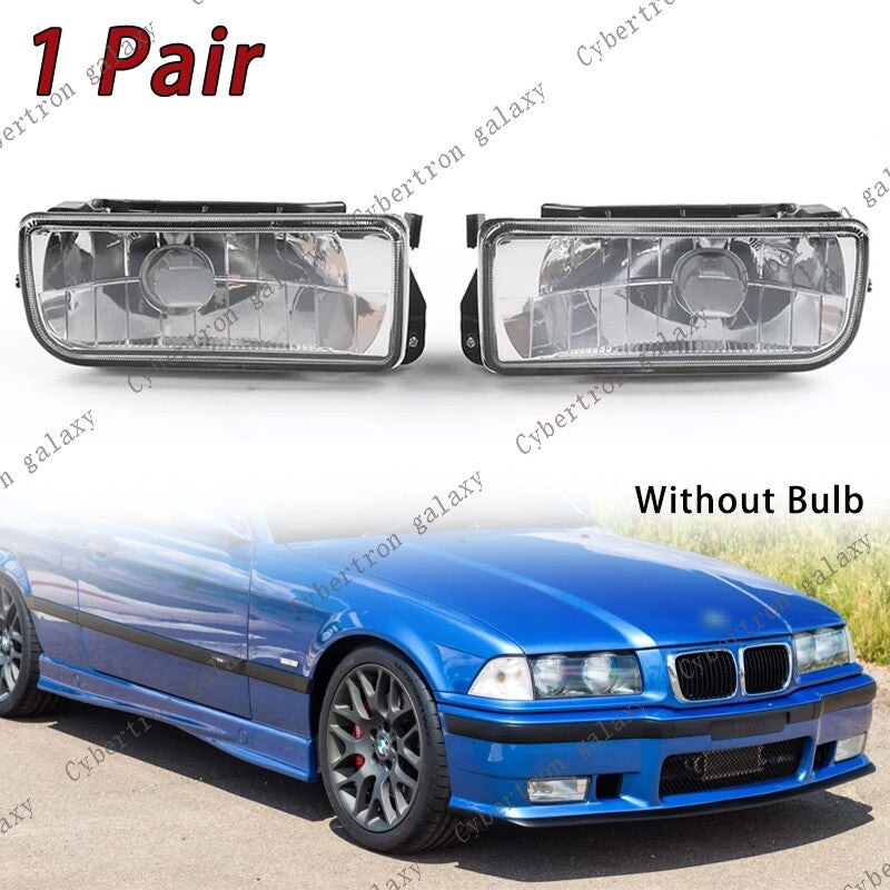 Pair for BMW E36 1992-1998 Front Bumper Fog Light Lamps Crystal Clear Lens