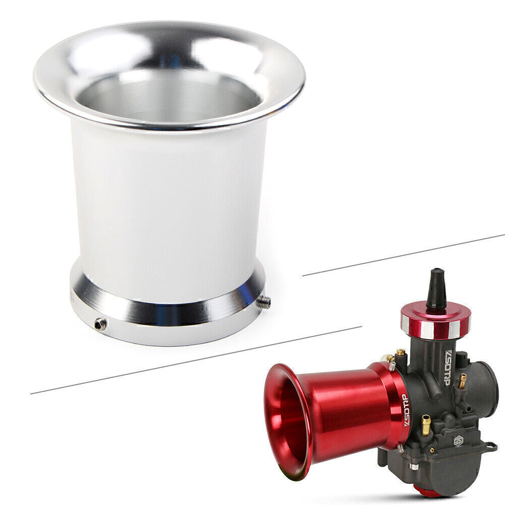 Silver 55mm Carburetor Air Filter Velocity Stacks Wind Horn Cup fit PWK 32/34mm