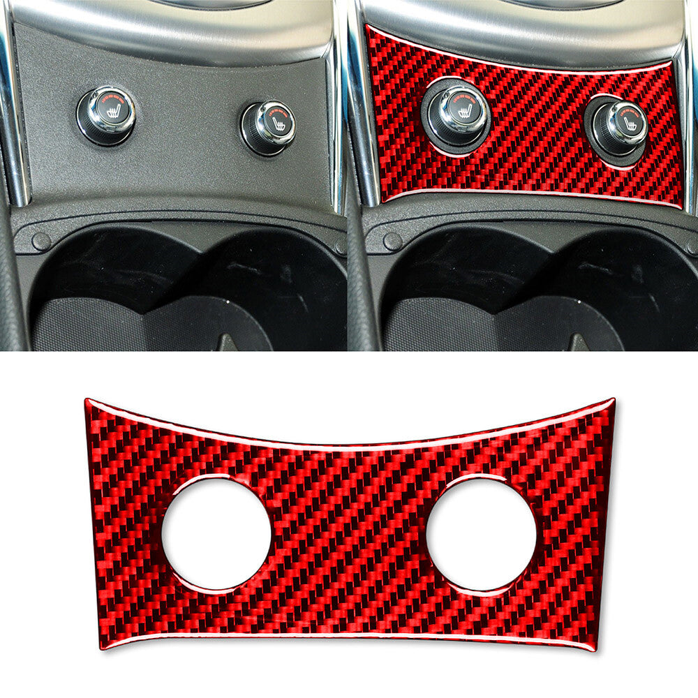 for Infiniti G37 Sedan 2010-13 Red Carbon Fiber Interior for Seat Heated Button Trim