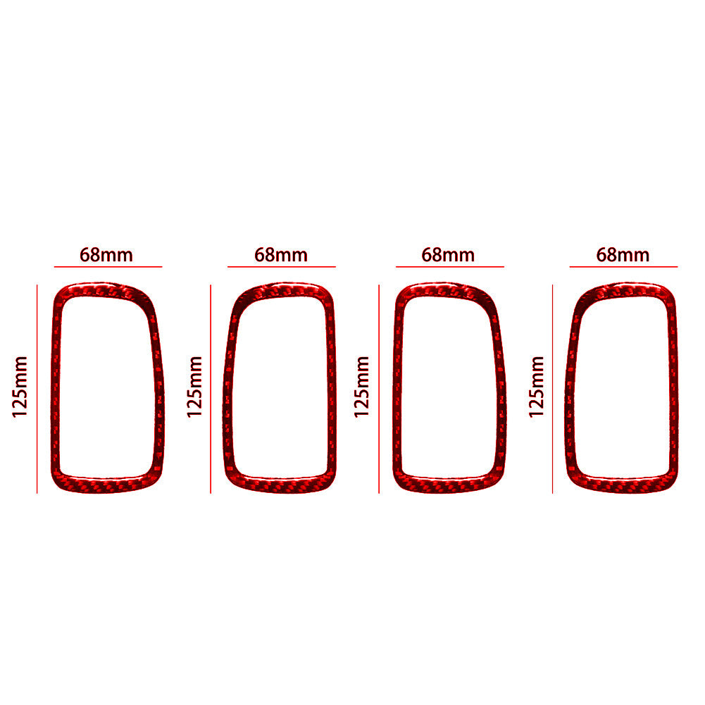 4Pcs Red Carbon Fiber Door Handle Cover Trim for Mitsubishi Outlander 2014-2016