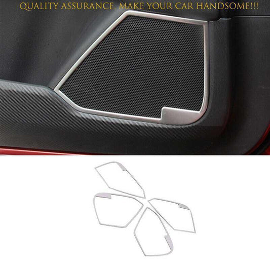 for Mazda CX-5 17-2024 Silver Steel Inner Door Speaker Horn Sound Frame Trim 4X