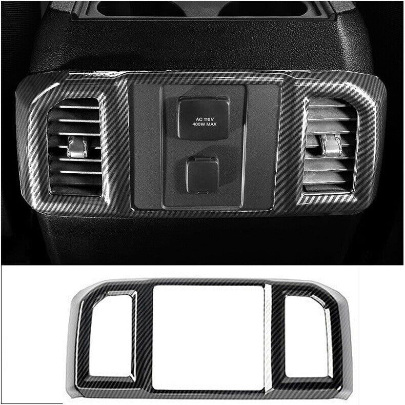 for Ford F150 2015-2020 Carbon Fiber Rear Row Air Outlet Vent frame Cover Trim