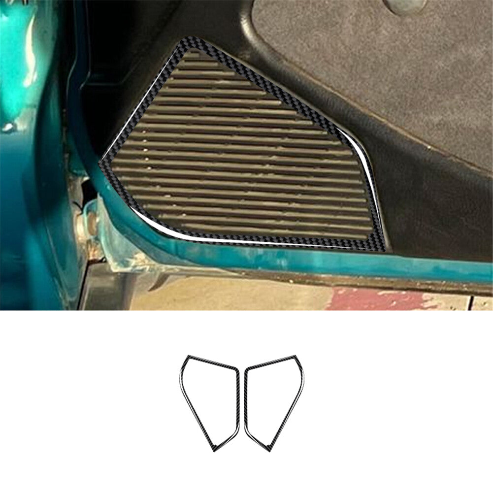2x Carbon Fiber Front Door Speaker Cover Trim for Honda for Civic 1992-1995 2DR