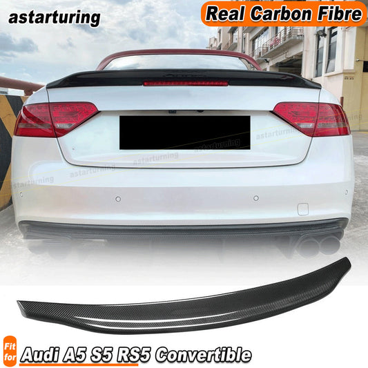 Fit for Audi A5 S5 RS5 Convertible 2008-2016 REAL Carbon Fiber Rear Spoiler Wing
