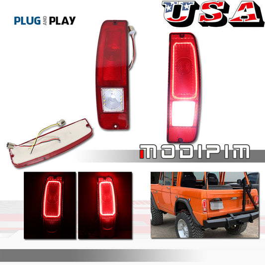 Red-lens LED taillights are suitable for 1967-1972 for Ford trucks and 1967-1977 for Ford Mustangs.