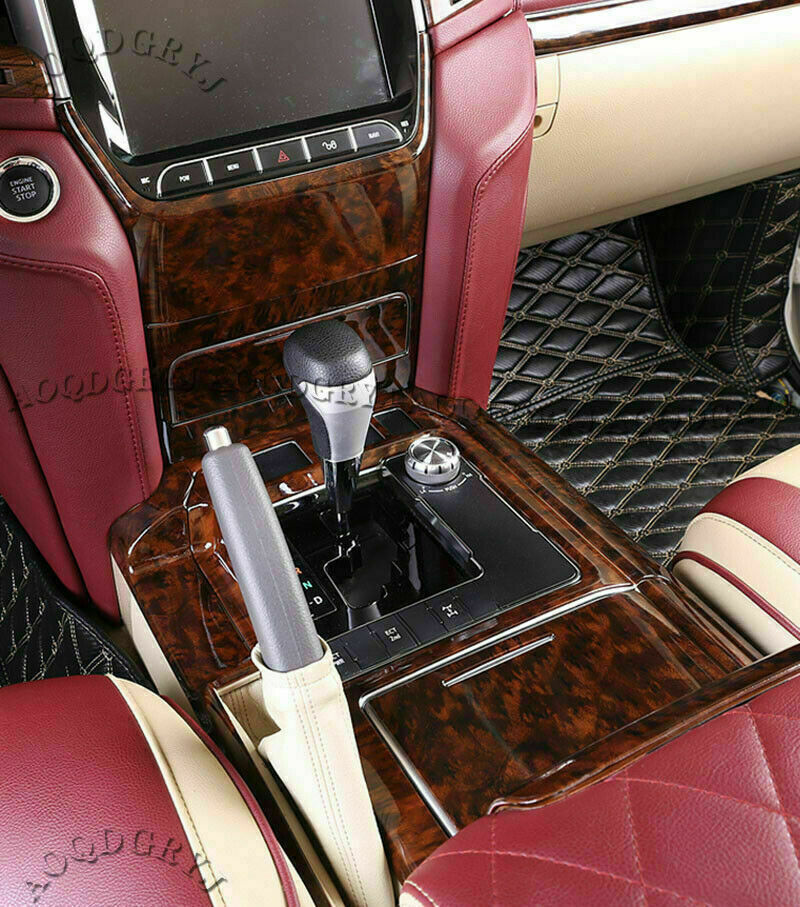 Wood Grain Gear Shift Panel Moulding Cover Trim for TOYOTA for Land Cruiser 16-2021