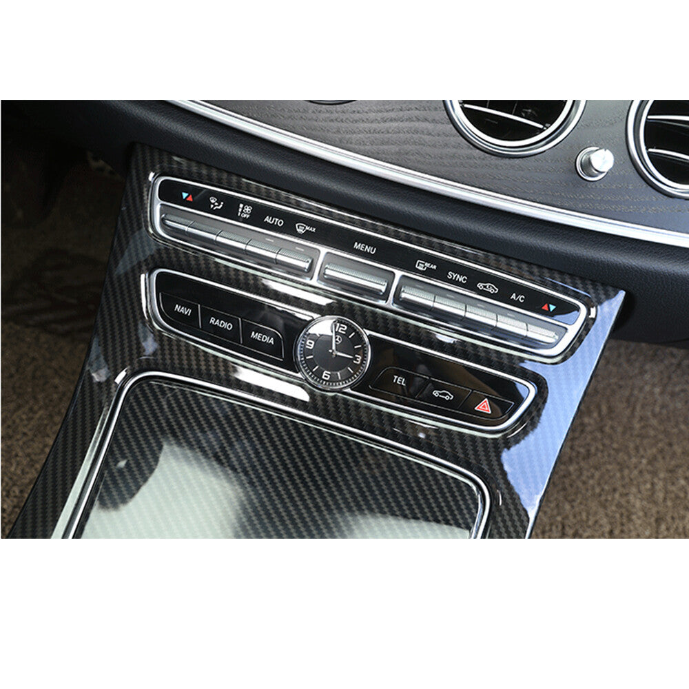 Carbon Black Center Console Gear Panel Cover Trim for Mercedes-Benz W213 16-19