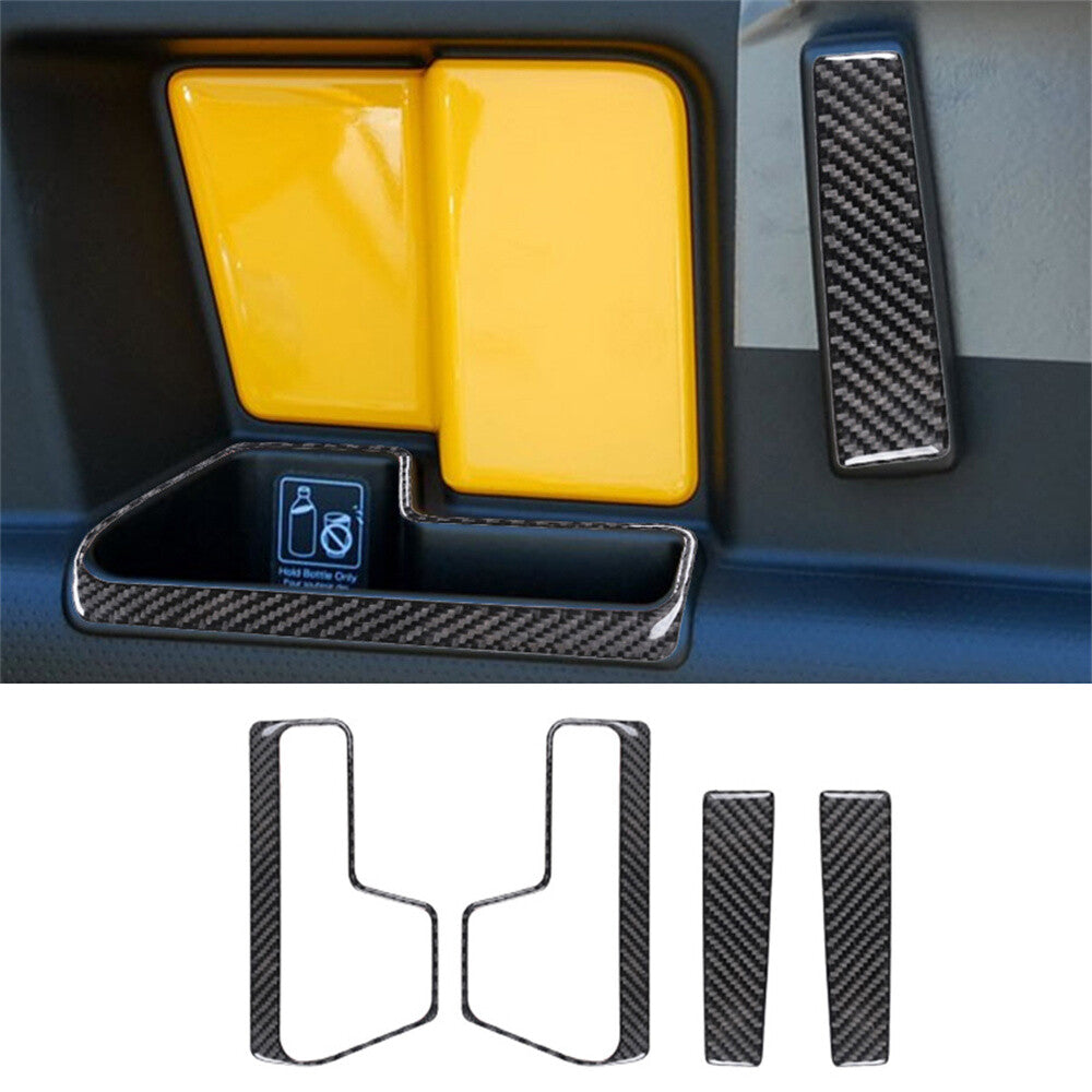 4¡ÁCarbon Fiber Rear Door Armrest Handle Panel Trim For Toyot@ FJ Cruiser 2007-21
