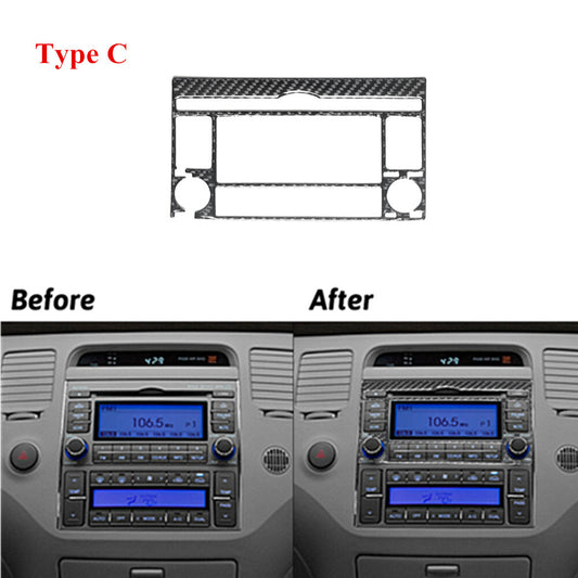 Carbon Fiber Radio With CD Player Type C Cover Trim for Hyundai Azera 2009-2011