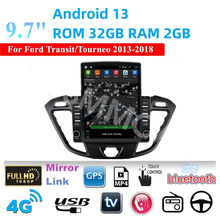 9.7 Android Car Stereo Radio For Apple Carplay Fit for Ford Transit 2013-2018