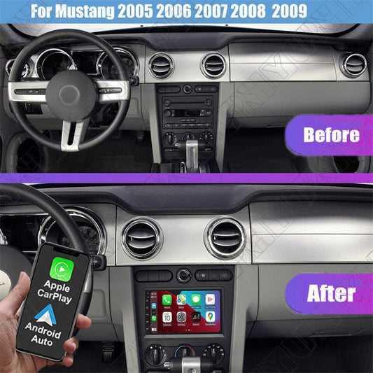 7 Android 14 Stereo Radio GPS Nav Head Unit 4+32G Wifi for Ford for Mustang 2005-09