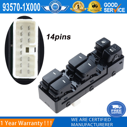 93570-1X000 Left Front Power Window Switch 14-Pin for Kia Forte Cerato