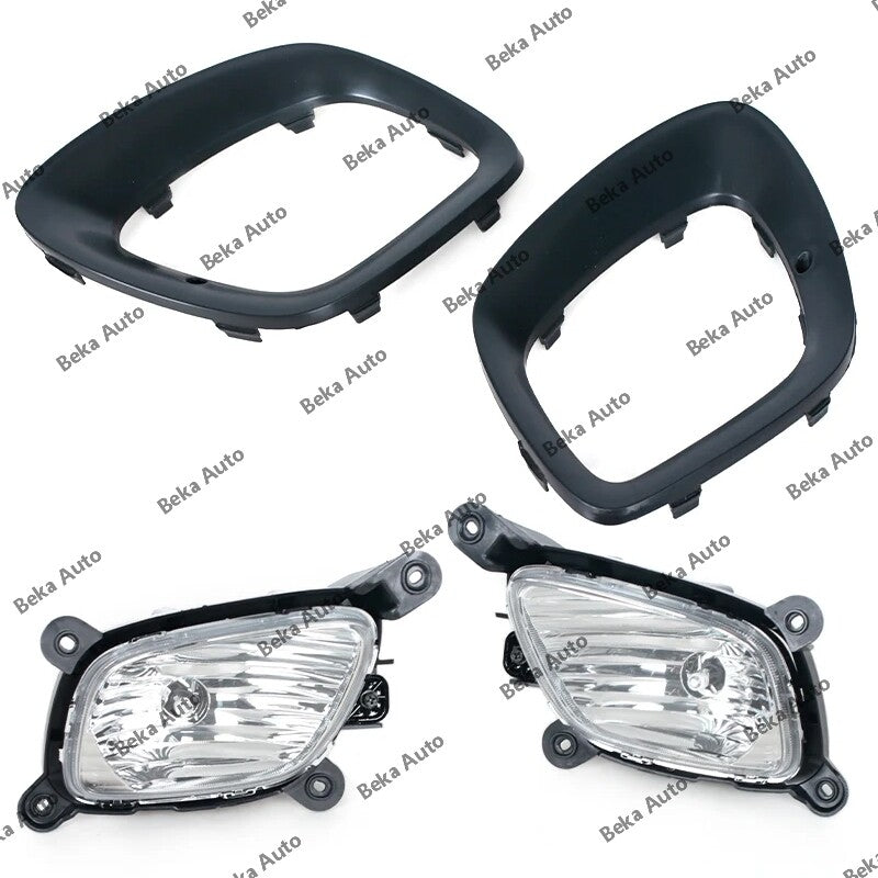 1 set of for Kia Picanto 2015-2017 front bumper fog lights + fog light frames
