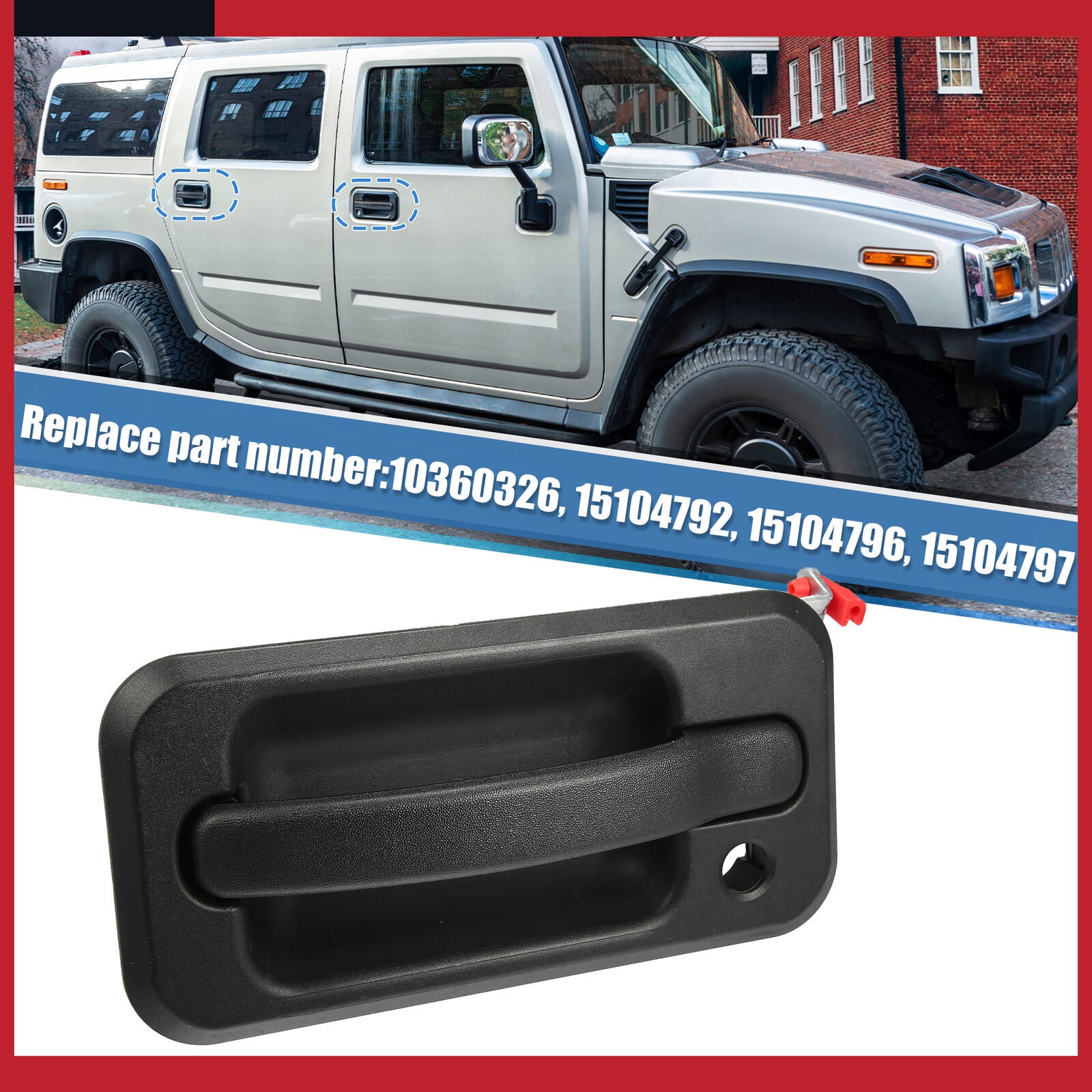 Pack of 4 for Hummer H2 2003-2009 Exterior Outside Door Handle Set 131609870457