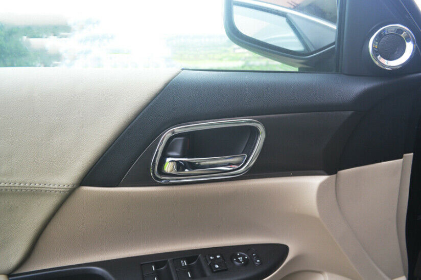 Inner Door Handle Cover Trim 4PCS Fit for Honda Accord 9th 14-2017 Chrome Silver
