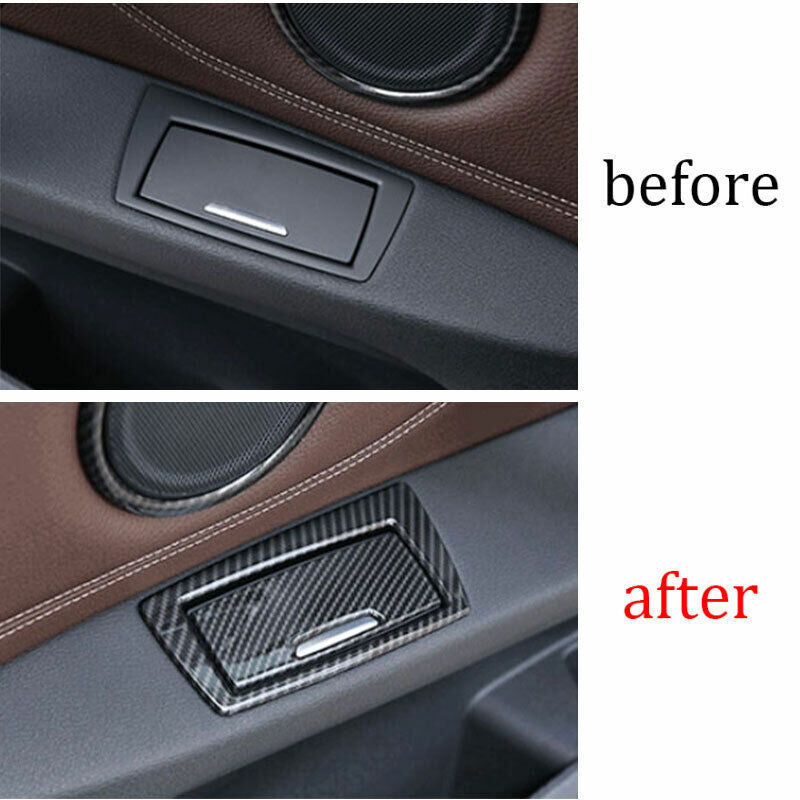 for BMW X1 F48 2016-22 ABS Carbon Fiber Inner Door Cigarette Lighter Panel Trim
