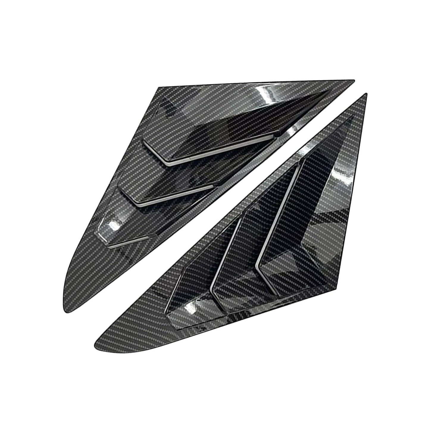 2x Carbon Fiber Style Texture Rear Window Louver Shutter Trim for Hyundai Sonata