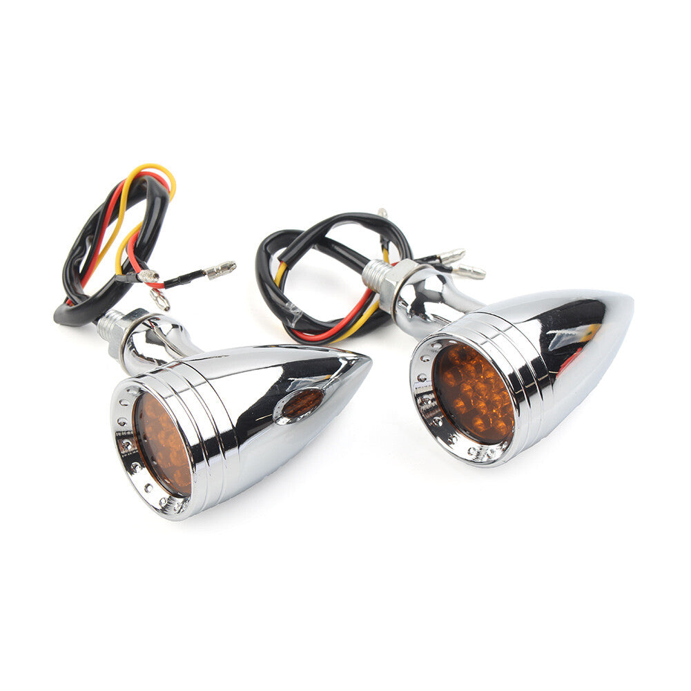12V Motorcycle LED Brake Blinker Turn Signal Tail Light Chrome for Harley for Honda