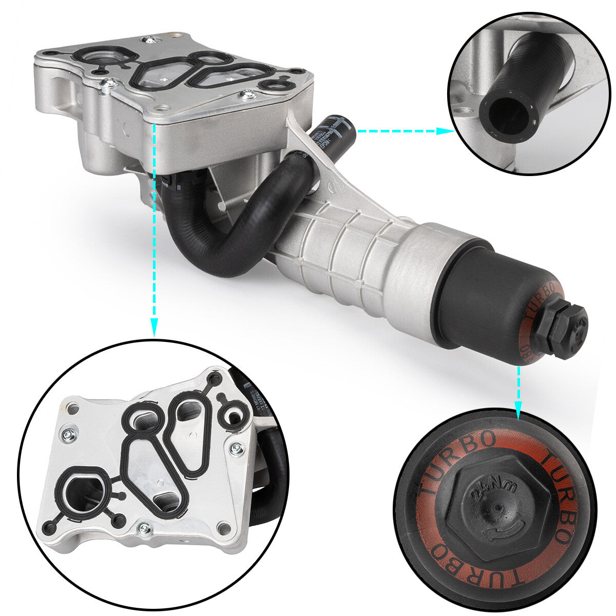 Aluminum Engine Oil Cooler Filter Housing for Benz SLK250 12-15 395462787395