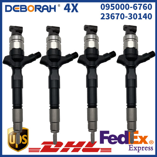 4X Diesel Fuel Injector 095000-6760 23670-30140 for Toyota Hilux for Land Cruiser