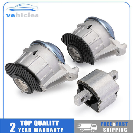 3-Piece Engine Motor Mounts for 2008-2016 for Mercedes C250 300 E350 RWD 2.5L 3.0L 3.5L