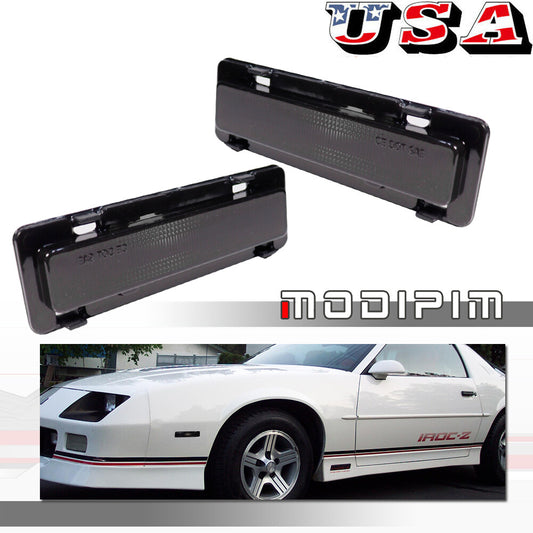 Smoked bumper side marker light housing 2-piece set for 1985-92 for Chevrolet Camaro (OEM)